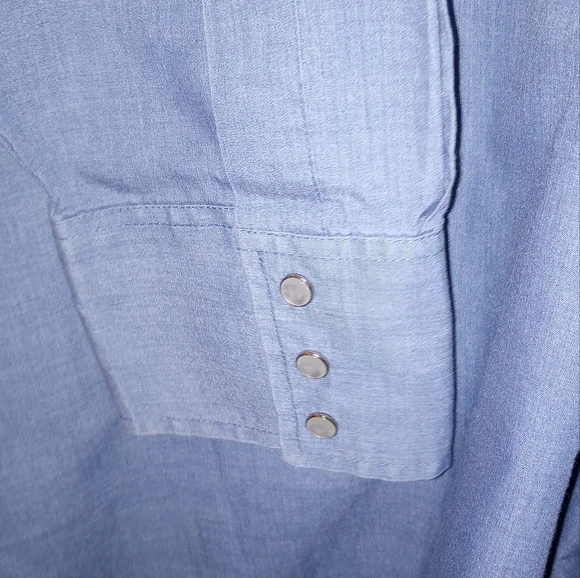 Plains Western Wear Pearl Snap Big Man Long Sleeve Shirt - Picture 4 of 8